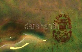 Zsolnay eozin mázas siklós rákos tál, jelzett, kis kopásnyomokkal, 14,5 cm