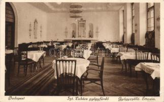 Budapest II. Szent Lukács gyógyfürdő, gyógyszálló étterem, belső (EK)