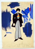 Cca 1969-1970. Elkészületlen The Beatles plakátok a Yellow Submarine (1968) éráról. (6 db.), kézzel ...