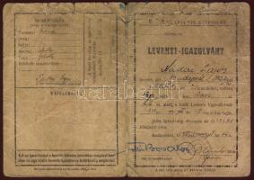 1939 Levente-igazolvány
