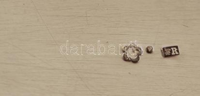 Ezüst(Ag) rózsamintás füles cukortartó, jelzett, nettó: 234 g