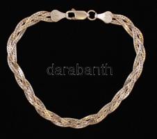 Ezüst(Ag) fonott karlánc, h: 18 cm,  jelzett, nettó: 4,4 g