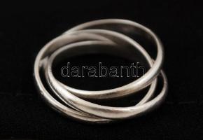 Ezüst(Ag) hármas gyűrű, jelzett, méret: 57, nettó: 4,1 g