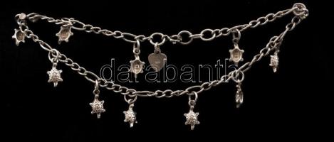 Ezüst(Ag) teknősös bokalánc, jelzett, h: 22 cm, nettó: 9 g