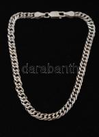Ezüst(Ag) dupla szemű pancer karlánc, jelzett, h: 20 cm, nettó: 5,2 g