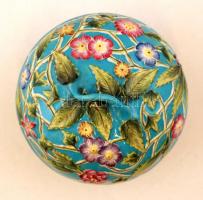 Fischer, plasztikus virágmintás  ékszertartó, porcelán, kézzel festett, jelzett, hibátlan, 6x9cm