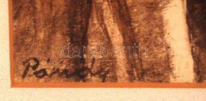 Pándy Lajos (1895 -1957) : Csikós. Akvarell, papír, jelzett, üvegezett keretben, 33×28 cm