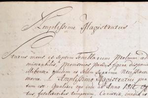 1817 Újbányai lakos(?) kérvénye Újbánya magisztrátusának, latin nyelven