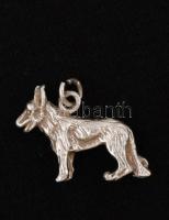 Ezüst(Ag) német juhász alakú függő, jelzett, 2,2x1,7 cm, nettó: 3,1 g
