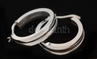 Ezüst(Ag) dupla íves fülbevalópár, jelzett, d: 2,2 cm, nettó: 3,8 g