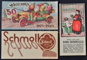 cca 72 db különféle számolócédula (Tokaji konyak, Schmoll pasta, Dreher, stb.), különböző méretben