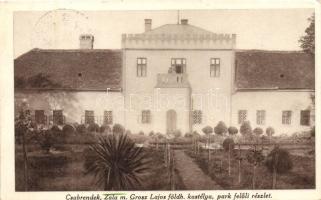 Csabrendek, Grosz Lajos földbirtokos kastélya, park felőli részlet (EK)