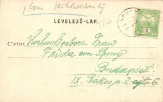 Hercegfalva (Mezőfalva), Posta és távírda, római katolikus templom, nádor szobor, plébánia, kiadja D...