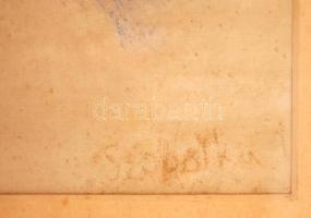 Szobotkai jelzéssel: Kévekötő. Pasztell, papír, üvegezett keretben, 45×58  cm