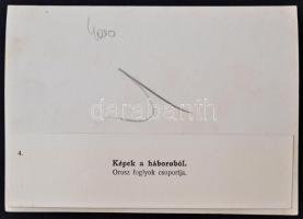 cca 1915 Orosz foglyok csoportja. Képek a háborúból. Fotó verzón feliratozva, 11x16cm