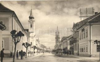 1940 Beszterce, Bistrita; templomok, utca / churches, street, photo