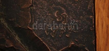 Somogyi József (1916-1993): Tavaszi gondolatok. Bronz falikép, jelzett, fa keretben, 27×19 cm