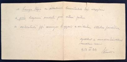 Kónya Zoltán (1891-?): Furnir Diorámakép. Vegyes technika, papír, jelzett, hajtott, szakadással, 16x...