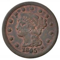 Amerikai Egyesült Államok 1845. 1c Cu T:2- USA 1845. 1 Cent Cu C:VF