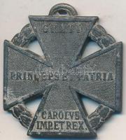 1916. "Károly - Csapatkereszt" cink kitüntetés mellszalag nélkül T:2,2-  Hungary 1916. "Karl Troop Cross" zinc decoration without ribbon C:XF,VF