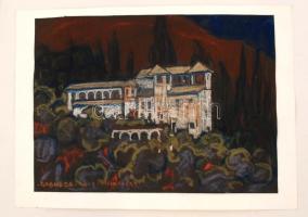 Miskolczy Ferenc (1899-1994): Granada. Pasztell, papír, jelzett, 36x27