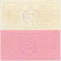 1915. 10f + 20f szükségutalvány "Daubner József gyógyszerész", hátoldalukon "Temes Vá...