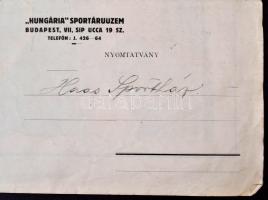 cca 1930 "Hungária" Sportárúüzem, Bp., Síp utca 19. árkatalógus képekkel, 31x23cm
