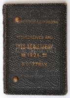 1924 Magyar Királyi Államvasutak kedvezményes jegy vásárlására jogosító arcképes igazolványa