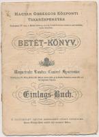 Budapest 1913-1918. Magyar Országos Központi Takarékpénztár betéti könyve, bejegyezésekkel, pecsétekkel, gerinc mentén szakadás