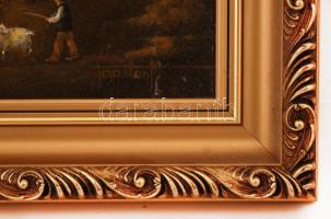 Hiller Ágoston (?-?): Tónál, olaj, farost, jelzett, fa keretben, 33×48 cm