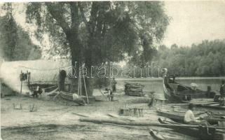 Bellye, Bilje; Frigyes főherceg bellyei uradalma, Halász kolónia Vémely pusztánál / Erzherzog Friedrich'sche Herrschaft Bellye / fishing colony (EK)