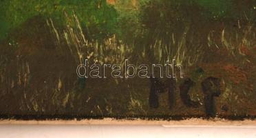 MCP jelzéssel: Dombos vidék. Olaj, vászon, 32×42 cm