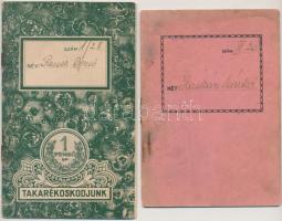 1938-1947. 3db kitöltött takarékbetétkönyv Kölcsey Asztaltársaság bélyegzéssel