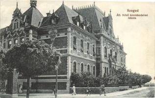 Szeged, Felső kereskedelmi iskola, kiadja Bartos Lipót könyv- és papírkereskeése