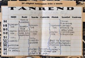 cca 1930 Gyámgondozói női tanfolyam tanrend, szélén kis szakadásokkal, 23x29cm