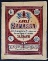 1876 Albert Samassa k.k. Hofglockengiefser, Maschinen- und Feuerlöschgerathe- Fabrikant Laibach, pp.:24, hátoldal hiányzik, 28x22cm