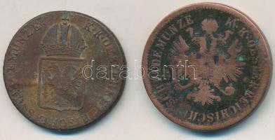 1816B 1kr Cu + 1861B 4Kr Cu T:2,3