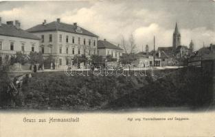 Nagyszeben, Sibiu, Hermannstadt; Honvédkaszárnya, zsákutca, kiadja Georg Meyer / Hungarian military barrack, dead end street (EK)