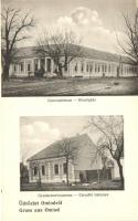 Omlód, Omoljica; Községháza, Csendőr laktanya / town hall, gendarme barracks