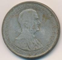 1930. 5P Ag "Horthy jobbra" T:3 kis ph., patina Adamo P8