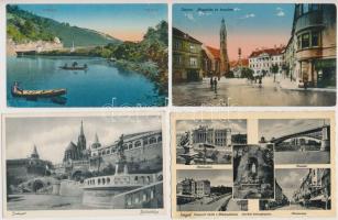 13 db RÉGI magyar városképes lap, vegyes minőségben / 13 pre-1945 Hungarian town-view postcards, mixed quality