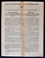 1911 Körrendelet a Mohács- Budapest közötti ügynökségének és az ezen a vonalon közlekedő személyhajók parancsnokságának+  díjjegyzék, I. Cs. Kir. Szab. Duna-Gőzhajózási Társaság, pp.:4, 30x23cm