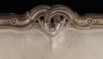 Ezüst (Ag.) halas tálca, peremén áttört díszítésekkel, jelzett, mesterjeggyel, 68×35 cm, nettó:2040 ...