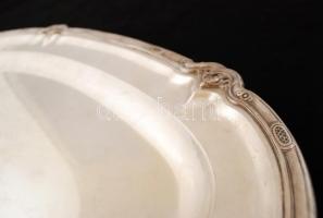 Ezüst (Ag.) halas tálca, peremén áttört díszítésekkel, jelzett, mesterjeggyel, 68×35 cm, nettó:2040 ...