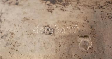 Ezüst (Ag.) halas tálca, peremén áttört díszítésekkel, jelzett, mesterjeggyel, 68×35 cm, nettó:2040 ...