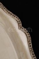 Ezüst (Ag.) óvális tálca,  jelzett, mesterjeggyel, apró hibával 51×37 cm, nettó:1396 g