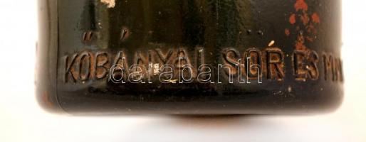 Zöld színű sörösüveg "Kőbányai SÖr- és Malátagyár Budapest" felirattal, kopásnyomokkal, cc...