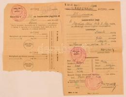 1944 Vitéz Mérey László (későbbi altábornagy, Pest-Pilis-Solt-Kiskun főispánja) Leszerelési jegye, 19x12cm