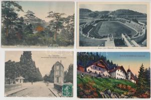 18 db RÉGI városképes lap; európai városok és Japán / 18 pre-1945 town-view postcards; European and Japan