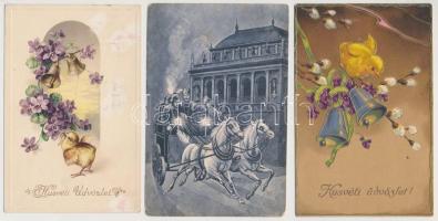 20 db RÉGI motívumos képeslap; üdvözlőlapok, humor, köztük dombornyomott / 20 pre-1945 motive cards;...